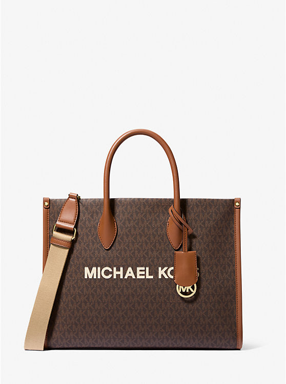 Mirella Medium Signature Logo Tote Bag Brown