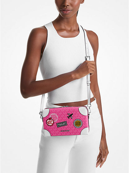 Jeanie Small Embellished Signature Logo Crossbody Bag Dragonfruit