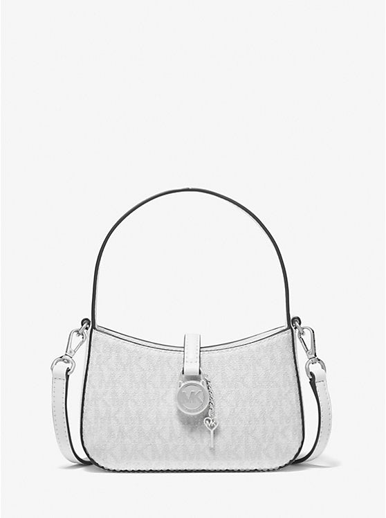 Lyra Extra-Small Signature Logo Crossbody Bag Optic White