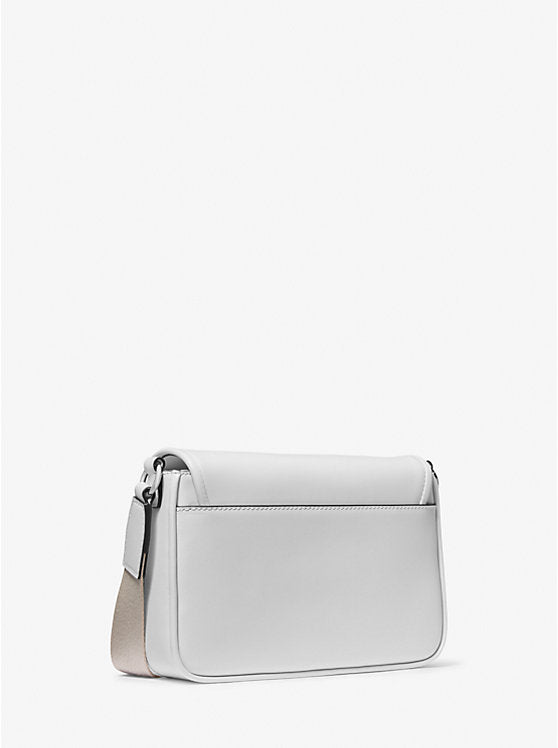 Bradshaw Medium Leather Messenger Bag Optic White