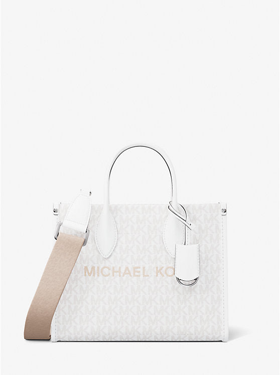 Mirella Small Signature Logo Crossbody Bag Optic White