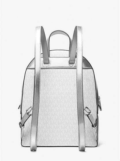 Jaycee Medium Embellished Signature Logo Backpack Optic White