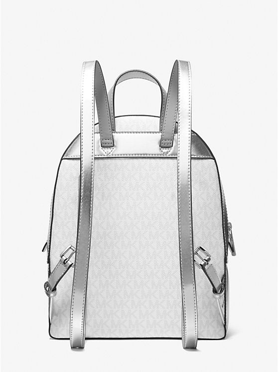 Jaycee Medium Embellished Signature Logo Backpack Optic White