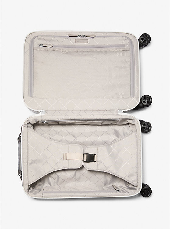 Small Embellished Signature Logo Suitcase Optic White