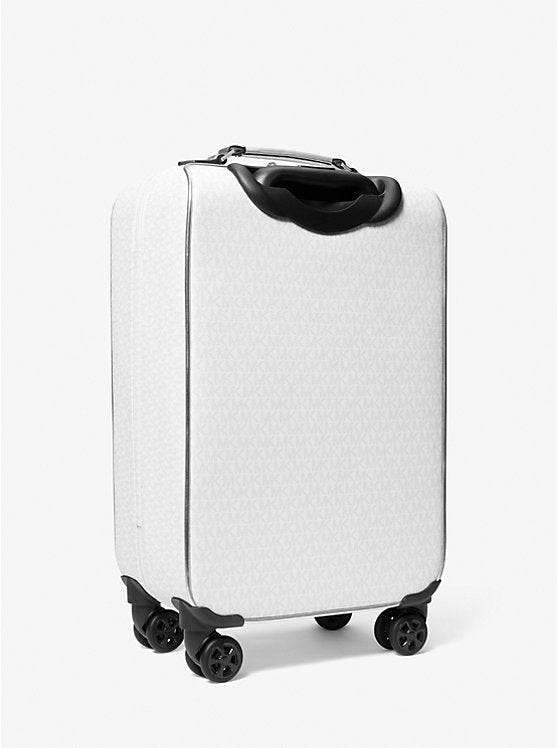 Small Embellished Signature Logo Suitcase Optic White