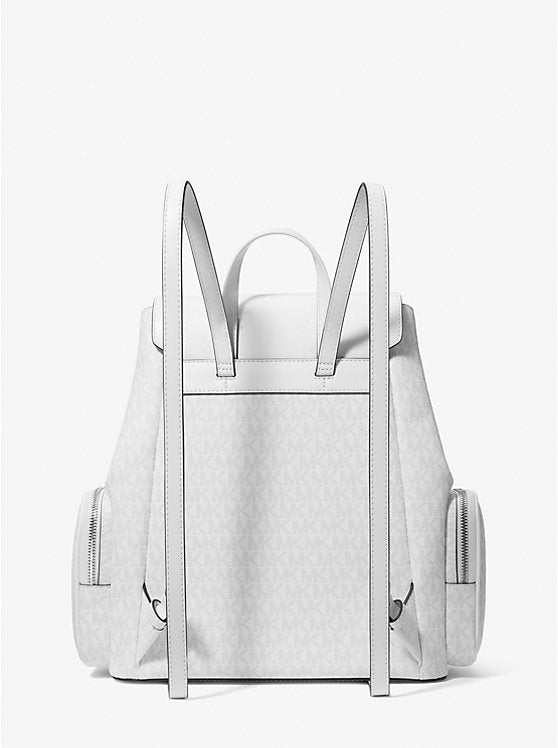 Jet Set Large Signature Logo Backpack Optic White