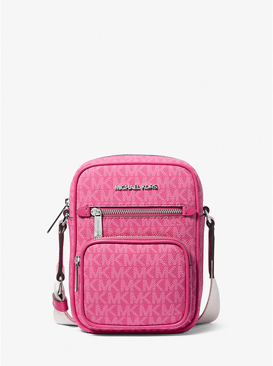 Jet Set Medium Signature Logo Crossbody Bag Dragonfruit