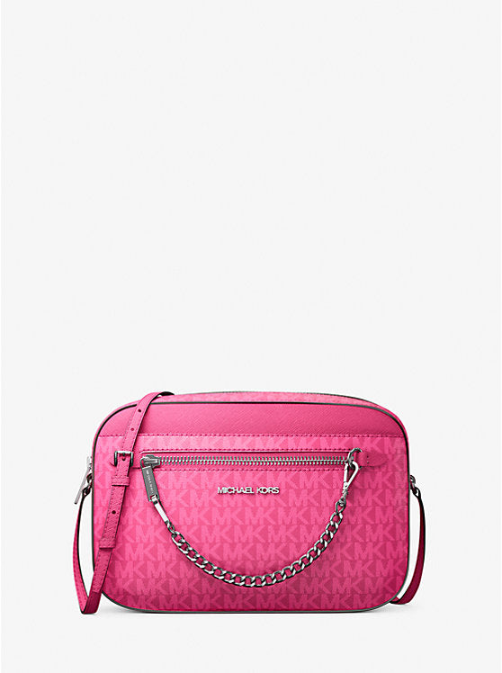 Jet Set Large Signature Logo Crossbody Bag Dragonfruit