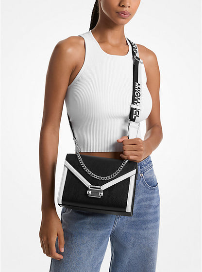 Whitney Medium Two-Tone Shoulder Bag Black Combo