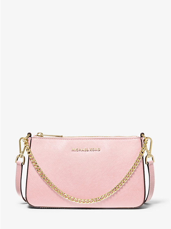 Jet Set Medium Saffiano Leather Crossbody Bag Powder Blush