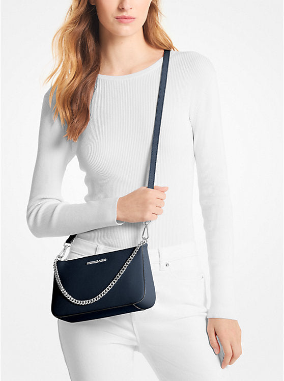 Jet Set Medium Saffiano Leather Crossbody Bag Navy