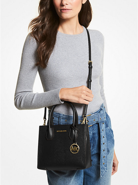 Mercer Medium Pebbled Leather Crossbody Bag Black