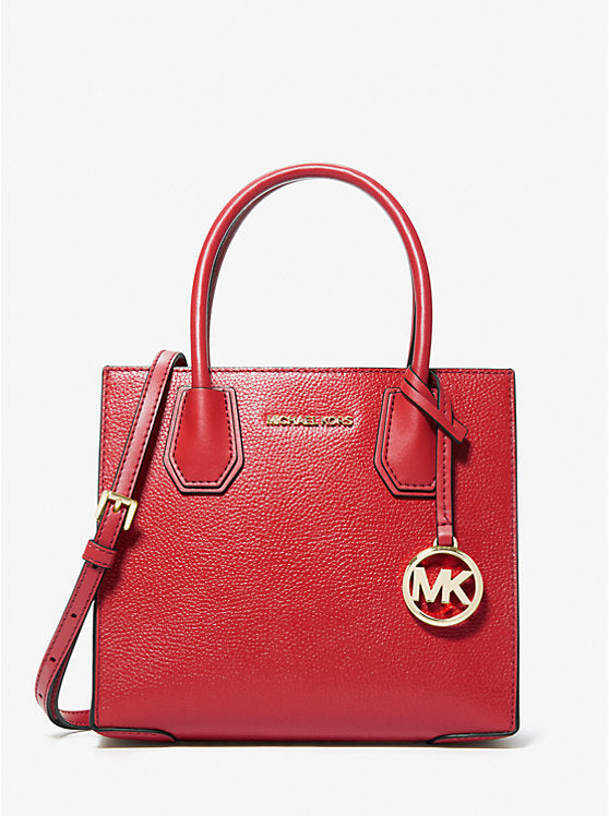 Mercer Medium Pebbled Leather Crossbody Bag Bright Red