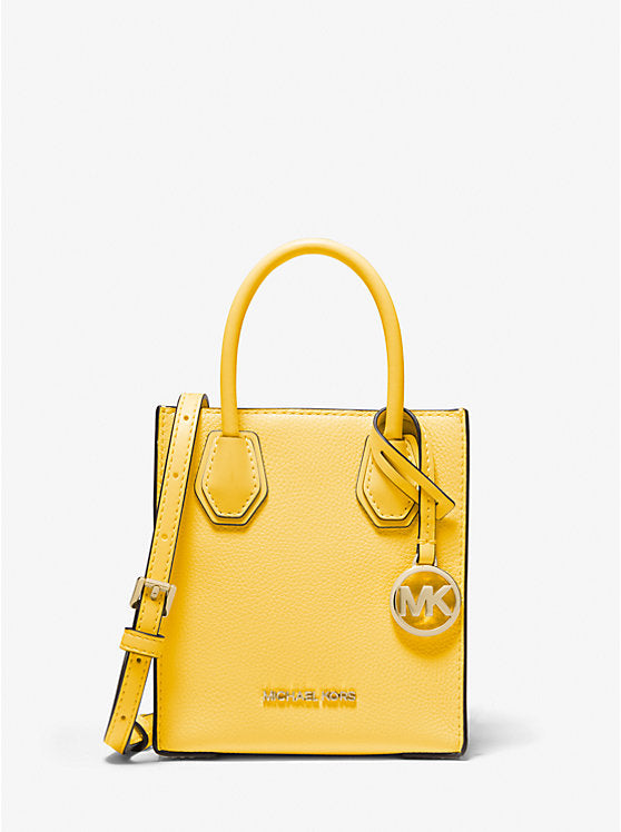 Mercer Extra-Small Pebbled Leather Crossbody Bag Daisy Yellow