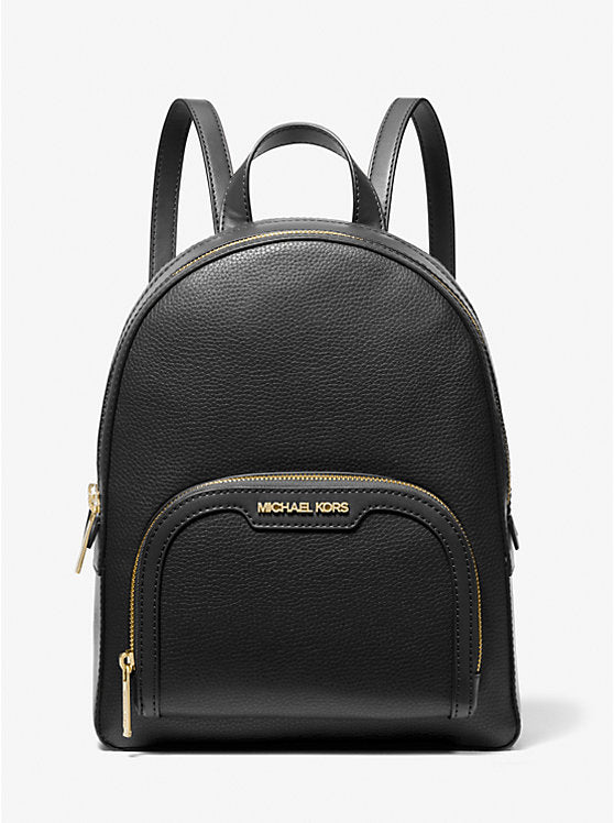 Jaycee Medium Pebbled Leather Backpack Black