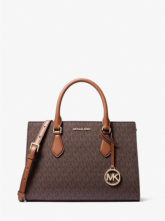 Sheila Medium Logo Satchel Brown