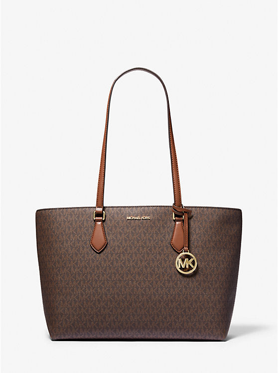 Sheila Large Signature Logo Tote Bag Brown