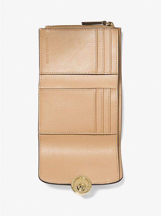 Leida Medium Metallic Signature Logo Wallet 