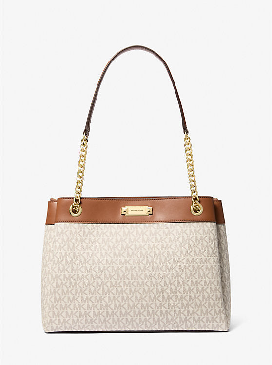 Whitney Medium Signature Logo Tote Bag Vanilla