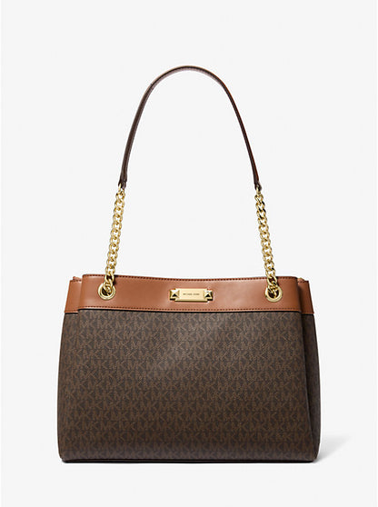 Whitney Medium Signature Logo Tote Bag Brown