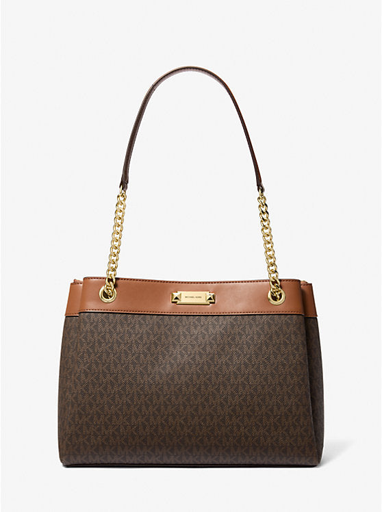 Whitney Medium Signature Logo Tote Bag Brown