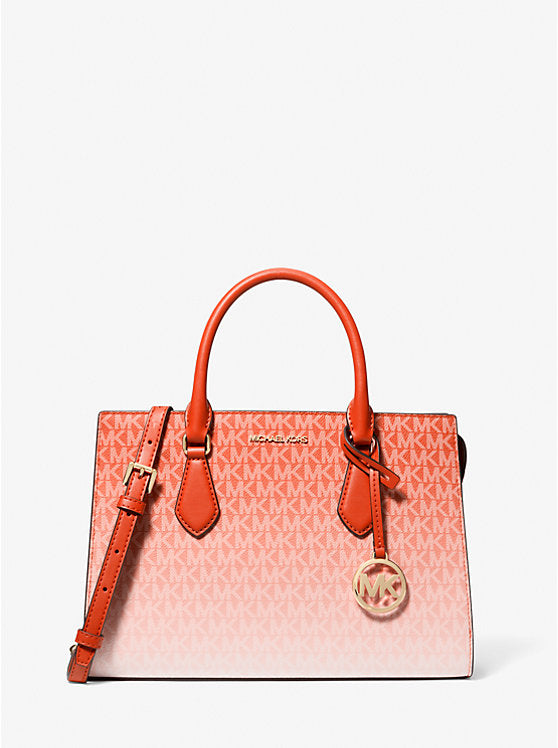 Sheila Medium Ombre Signature Logo Satchel Red Clay