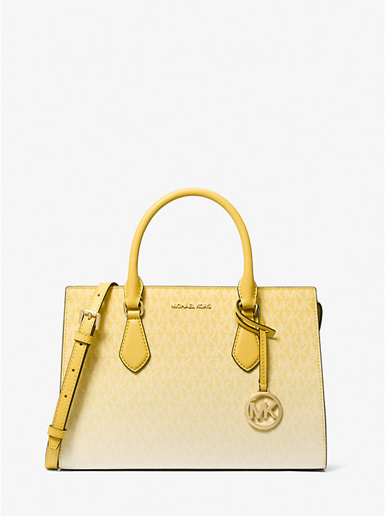 Sheila Medium Ombre Signature Logo Satchel Daisy Yellow