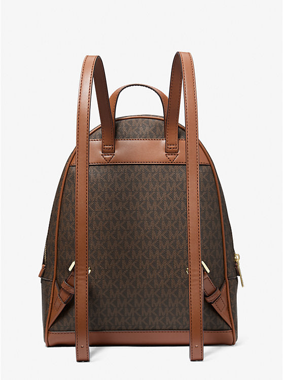 Rhea Medium Signature Logo Backpack Brown