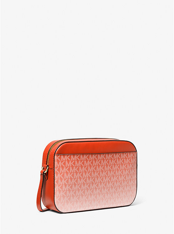 Jet Set Large Ombre Signature Logo Crossbody Bag Red Clay