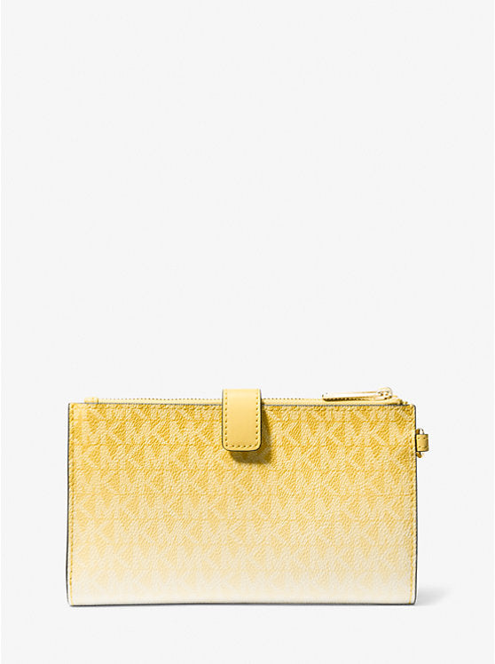 Jet Set Large Ombre Signature Logo Wristlet Daisy Yellow