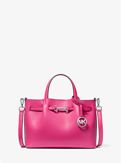 Carson Small Pebbled Leather Satchel Dragonfruit