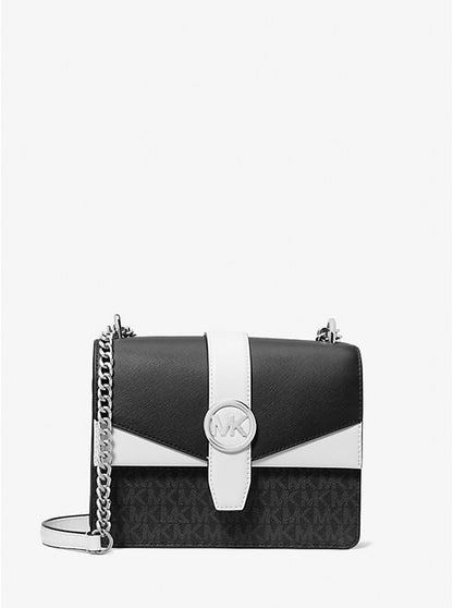 Greenwich Small Color-Block Signature Logo Crossbody Bag Black Combo