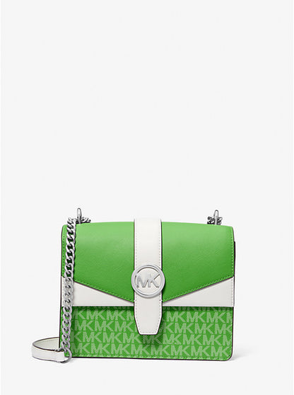 Greenwich Small Color-Block Signature Logo Crossbody Bag Jungle