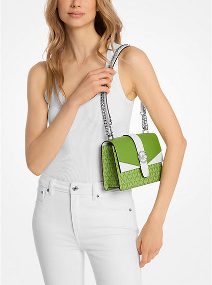 Greenwich Small Color-Block Signature Logo Crossbody Bag Jungle