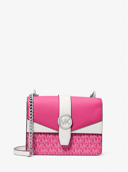 Greenwich Small Color-Block Signature Logo Crossbody Bag Dragonfruit