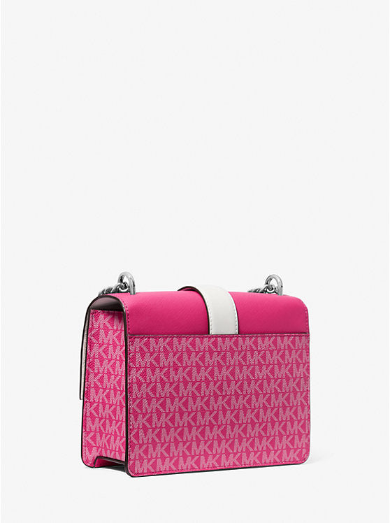 Greenwich Small Color-Block Signature Logo Crossbody Bag Dragonfruit