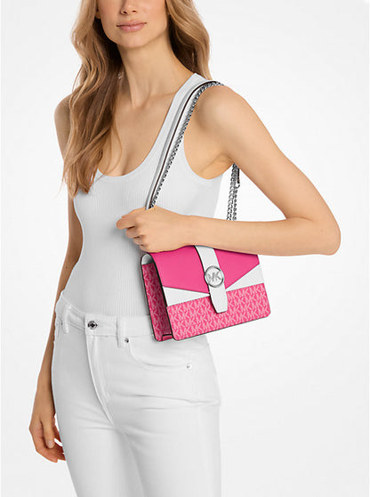 Greenwich Small Color-Block Signature Logo Crossbody Bag Dragonfruit