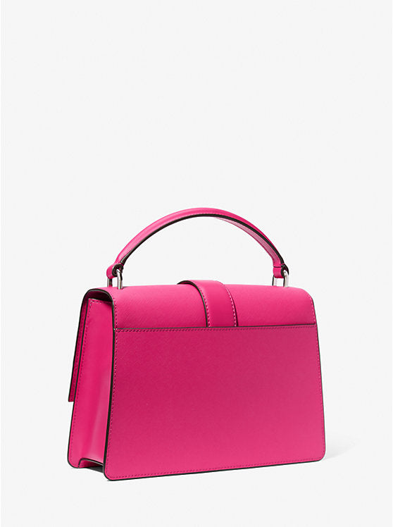 Greenwich Medium Saffiano Leather Satchel Dragonfruit