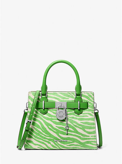 Hamilton Small Zebra Print Calf Hair Satchel Jungle