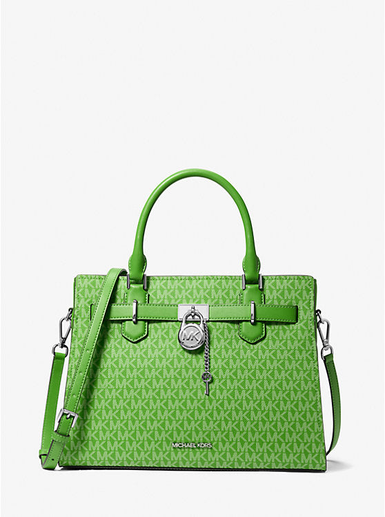 Hamilton Medium Signature Logo Satchel Jungle