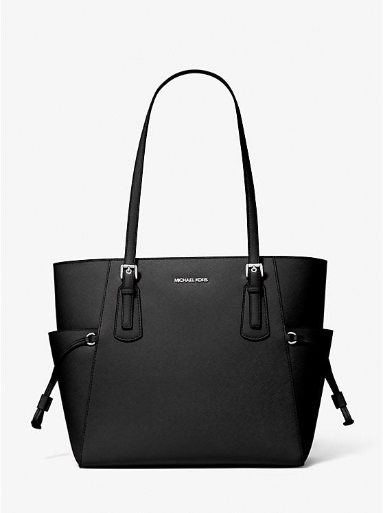 Voyager Large Saffiano Leather Tote Bag Black