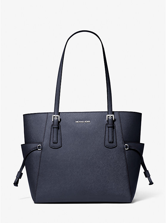 Voyager Large Saffiano Leather Tote Bag Navy