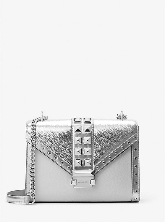 Whitney Medium Studded Shoulder Bag Silver Multi