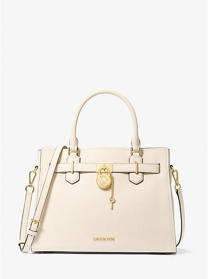 Hamilton Medium Leather Satchel Lt Cream