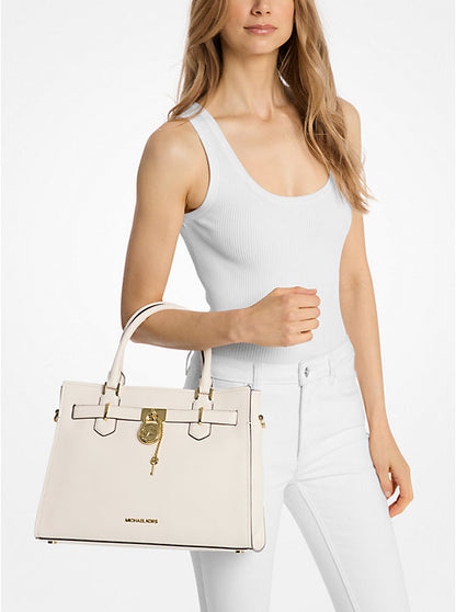 Hamilton Medium Leather Satchel Lt Cream