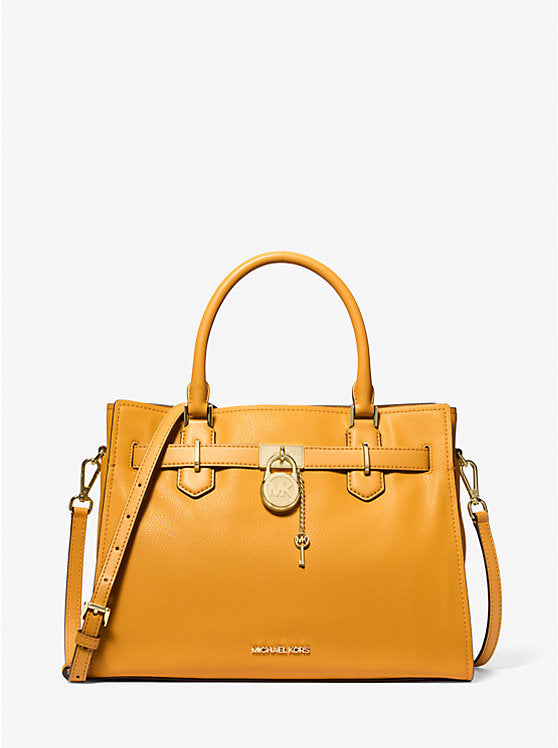 Hamilton Medium Leather Satchel Golden Rod