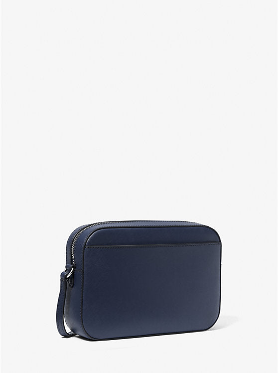 Jet Set Large Saffiano Leather Crossbody Bag Navy