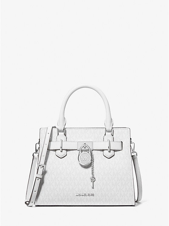 Hamilton Small Signature Logo Satchel Optic White