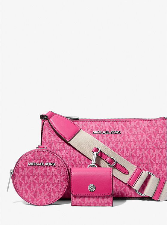 Jet Set Signature Logo Crossbody Bag with Case for Apple Airpods Pro® Dragonfruit