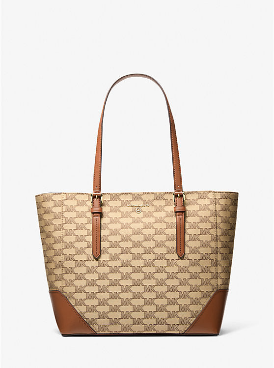 Aria Large Signature Logo Jacquard Tote Bag 